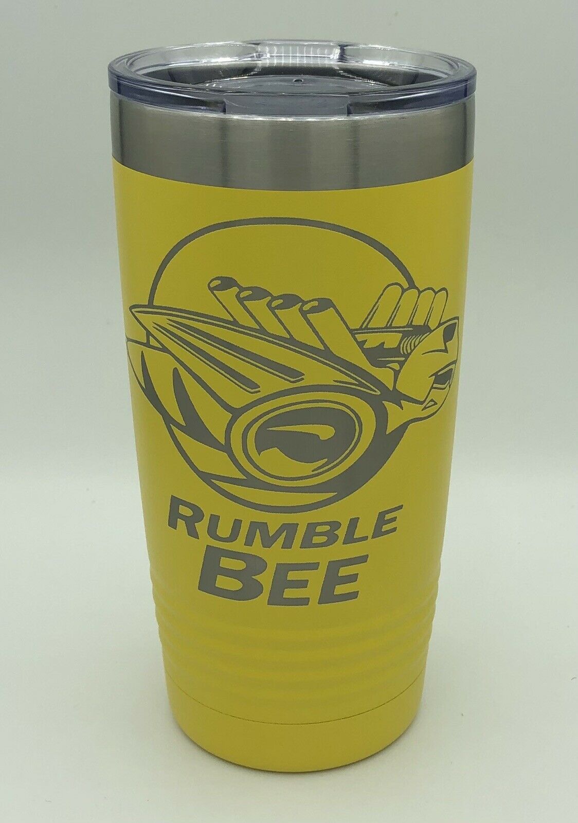 "Rumble Bee" Laser Engraved 20 oz Stainless Steel Tumbler "Rumble Bee" Laser Engraved 20 oz Stainless Steel Tumbler